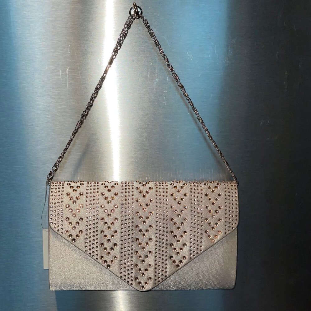 Elegant Beaded Evening Bag -Long or Short Shoulder Chain - NEW With Tags